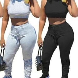 2 piece stacked pants